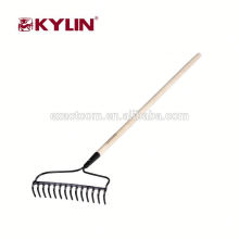 China Factory Tapered Plain Wood Grass Lawn Scarifier Rake Pine Poles